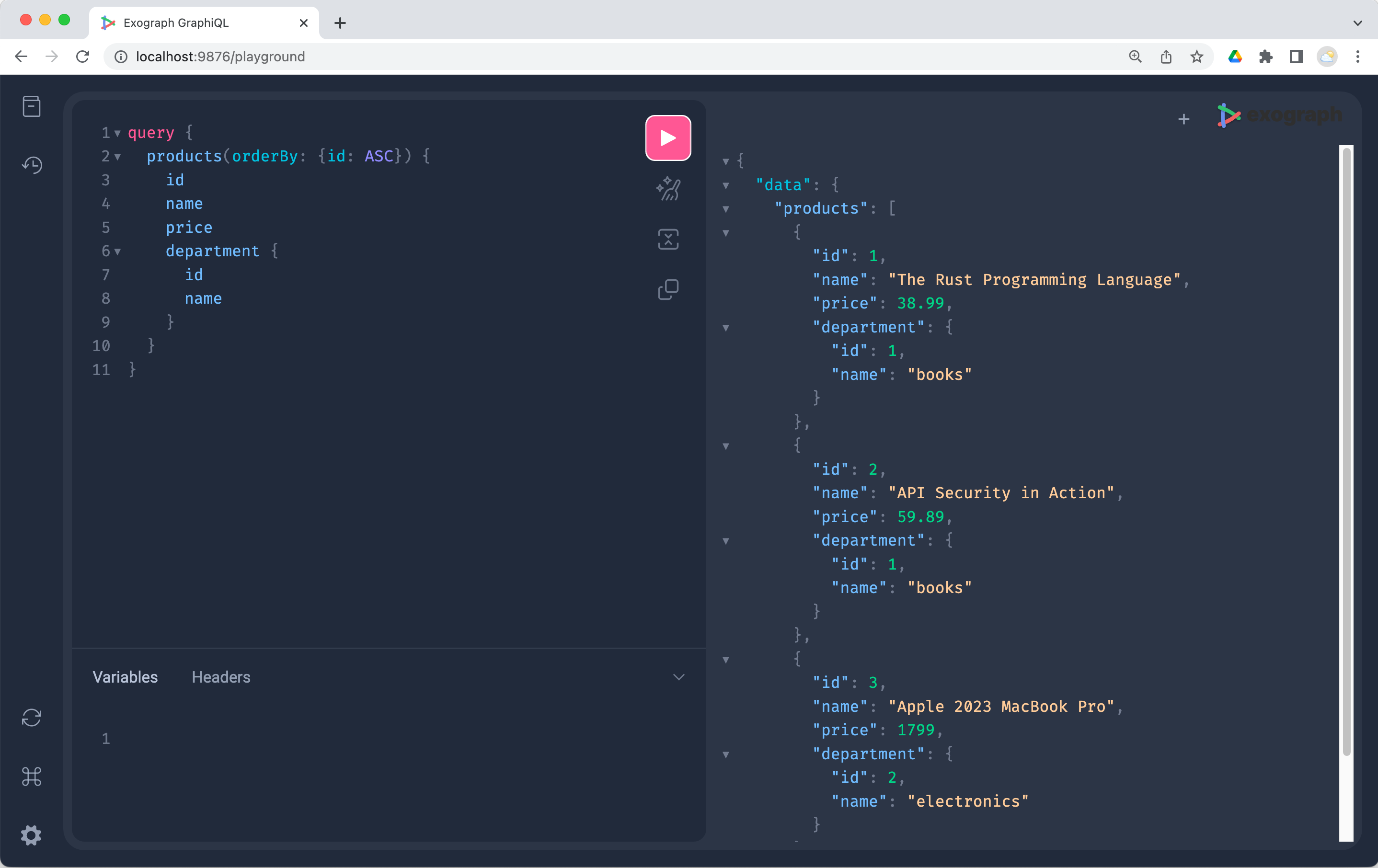 Querying Through GraphiQL